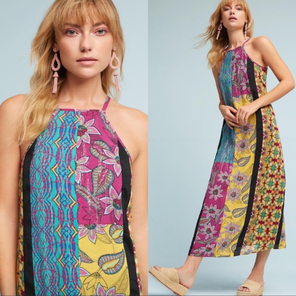 Anthropologie Floreat Henrie Floral Maxi Dress